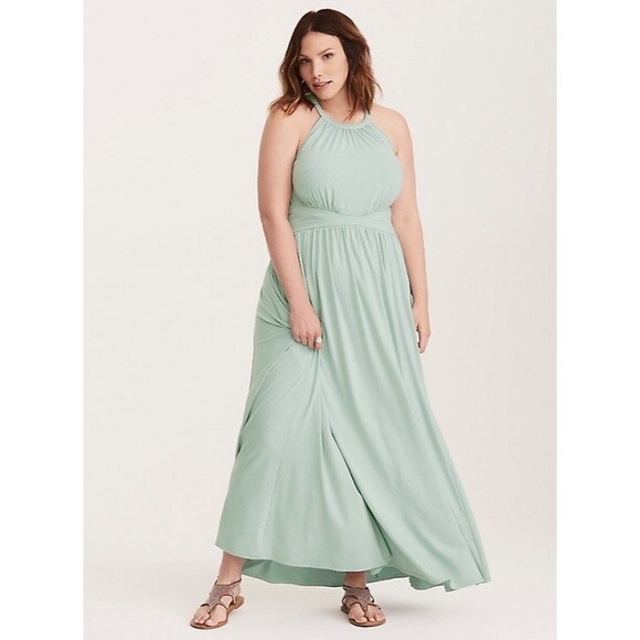 mint green maxi dress